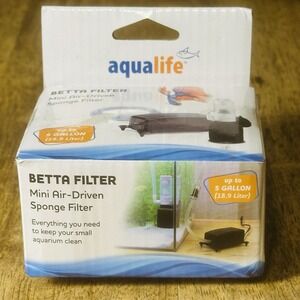 Aqua Life Aquarium Filter Air Pump Kit Small Tanks Betta Shrimp 5 Gal New In Box